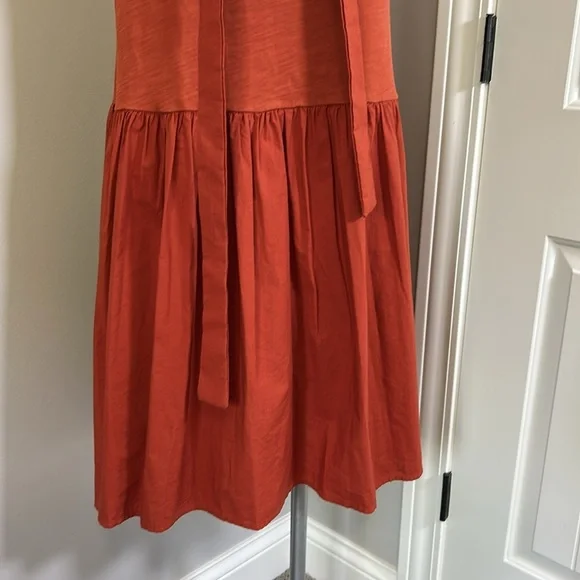 Nation Everleigh Frilly Dress Cayenne Red Orange poplin flutter sleeve Sz XS - Picture 8 of 14